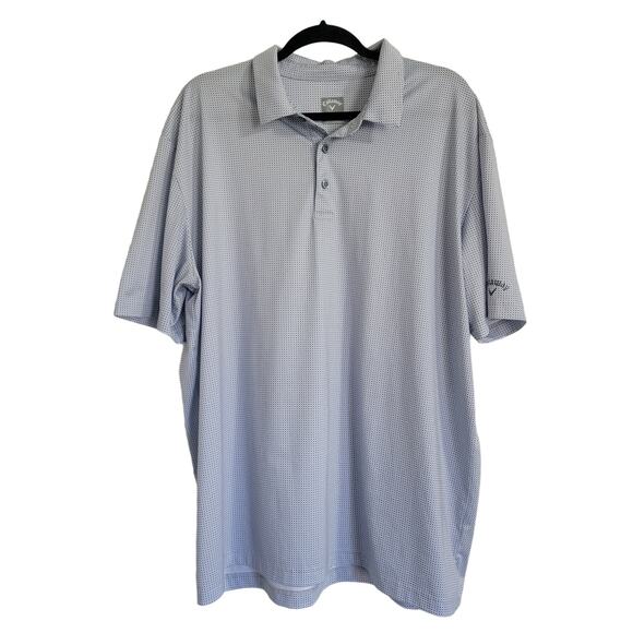 Callaway Mens Opti Dry Golf Polo Short Sleeve Blue White Size XXL EUC - Picture 1 of 7